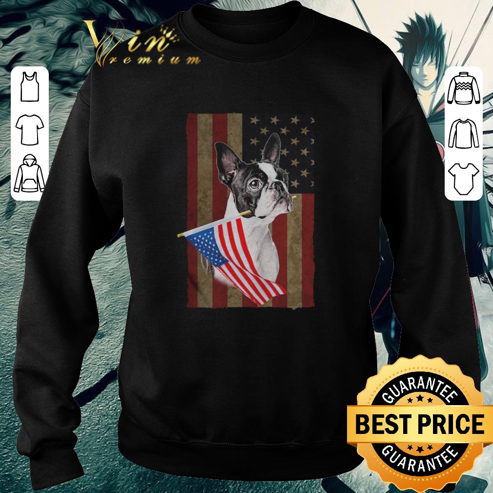 Funny Boston Terrier American Flag 4th of july shirt 4 - Funny Boston Terrier American Flag 4th of july shirt