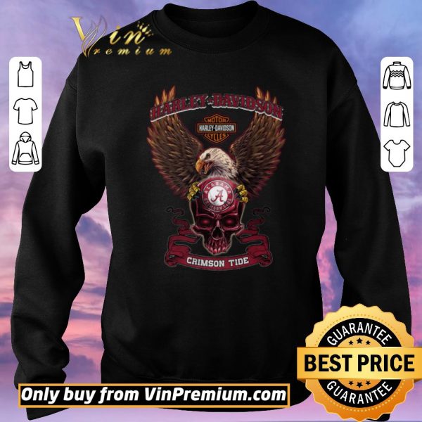 Hot Skull Motor Halley Davidson Cycles Alabama Crimson Tide shirt sweater