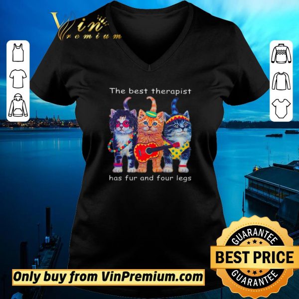Official Cats The Best Therapist Has Fur And Four Legs shirt sweater