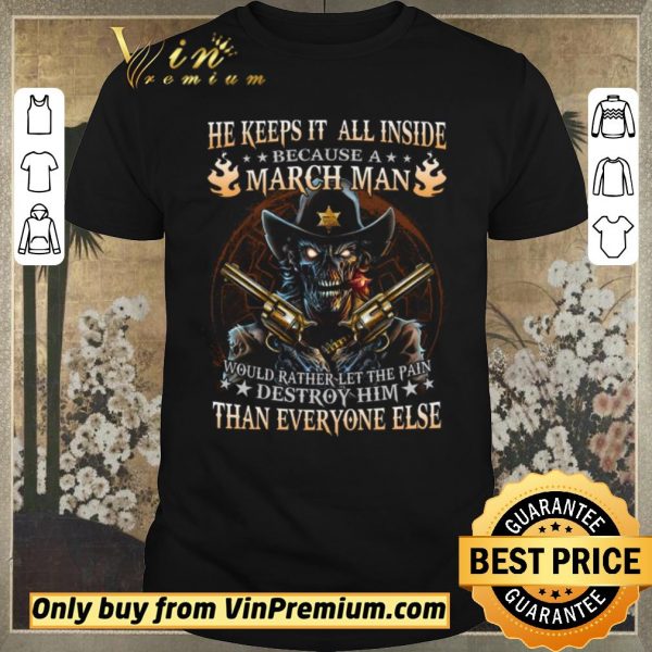 Official Skull He Keeps It All Inside Because March Man Would Rather Let The Pain shirt sweater