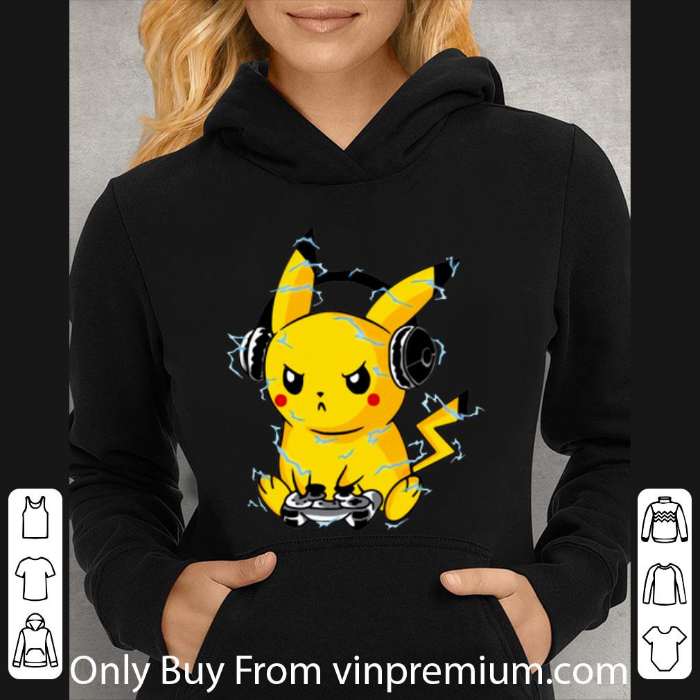 Pikachu Playing Game Pew Pew Pika Pika Shirt 4 - Pikachu Playing Game Pew Pew Pika Pika Shirt