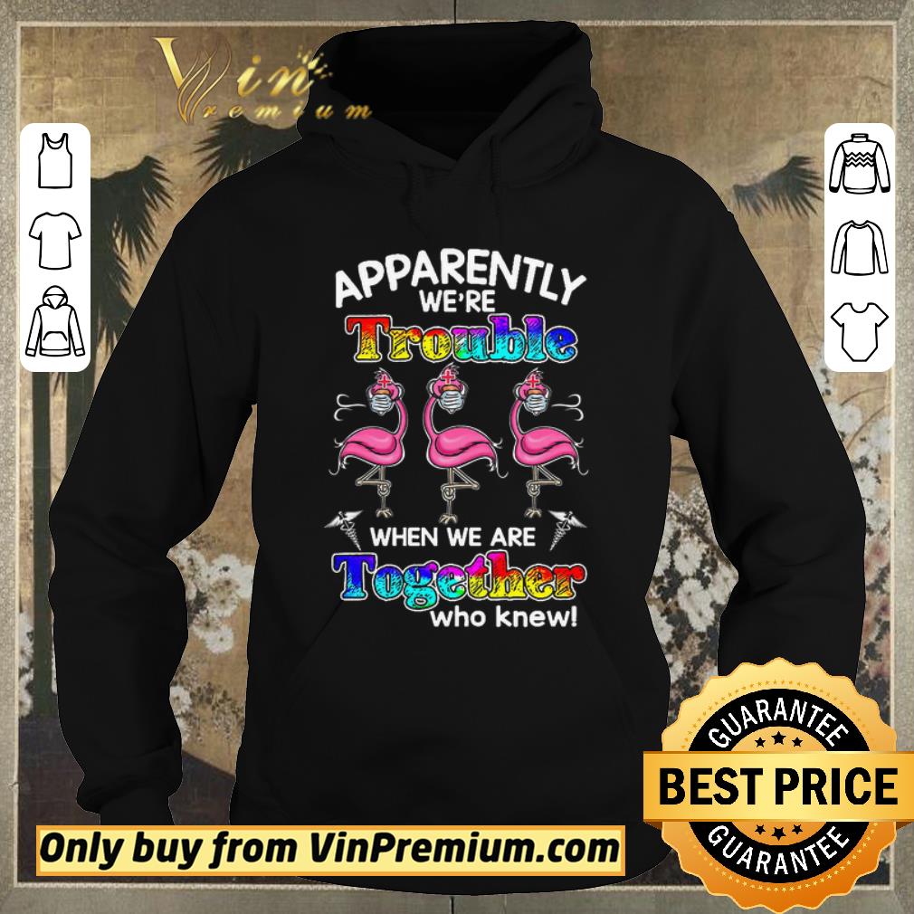 Premium Flamingo Apparently We re Trouble When We Are Together Who Knew Coronavirus shirt sweater 4 - Premium Flamingo Apparently We're Trouble When We Are Together Who Knew Coronavirus shirt sweater
