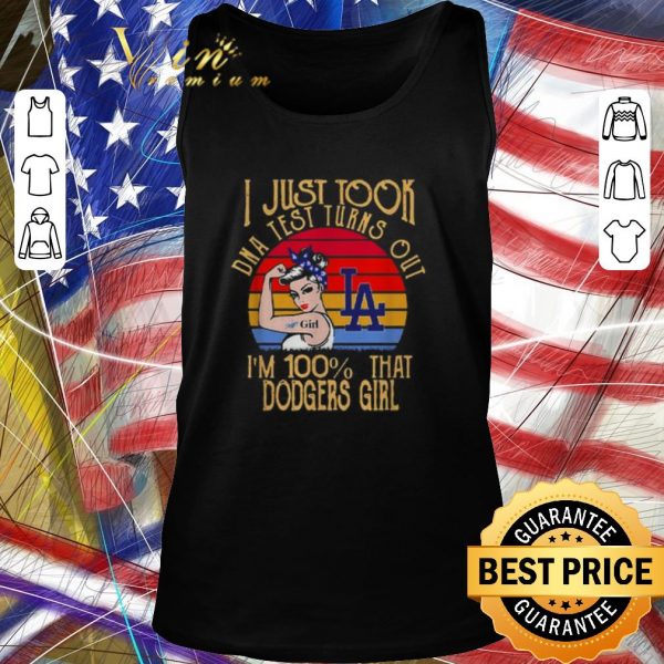 Premium Strong girl tattoo I just took DNA test turns Los Angeles Dodgers shirt