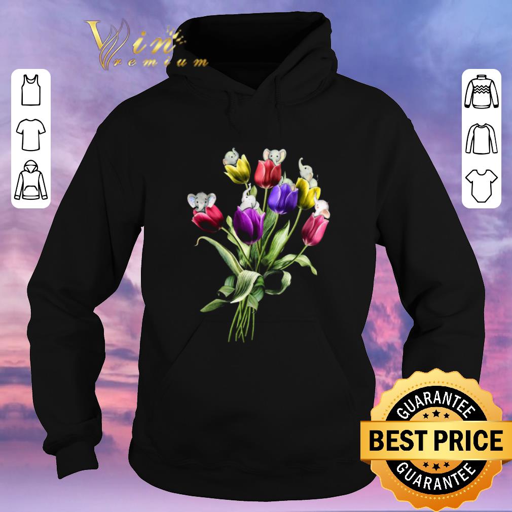 Pretty Elephants Tulip Flowers shirt sweater 4 - Pretty Elephants Tulip Flowers shirt sweater