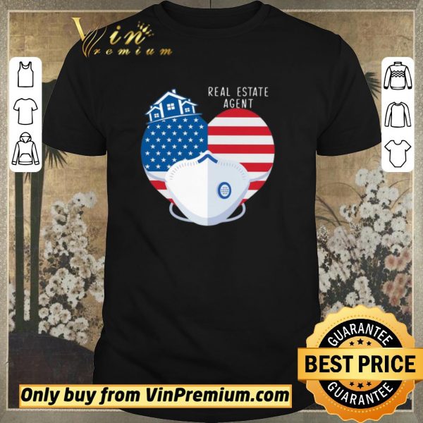 Pretty Heart American Flag Mask Real Estate Agent shirt sweater