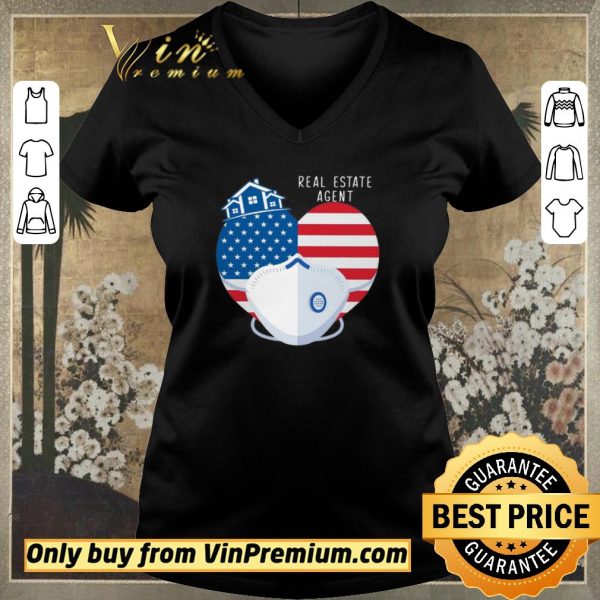 Pretty Heart American Flag Mask Real Estate Agent shirt sweater