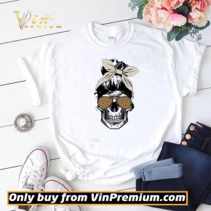 Skull Girl Leopard Bow shirt sweater 1