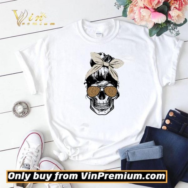 Skull Girl Leopard Bow shirt sweater