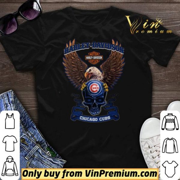 Skull Motor Halley Davidson Cycles Chicago Cubs shirt sweater