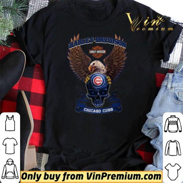 Skull Motor Halley Davidson Cycles Chicago Cubs shirt sweater