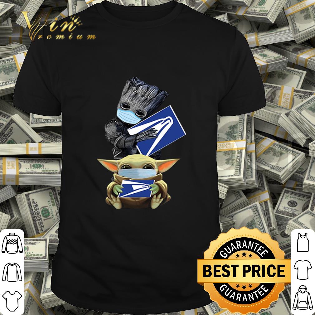 Baby Yoda And Baby Groot hug United States Postal Service logo shirt Baby Yoda And Baby Groot hug United States Postal Service logo shirt