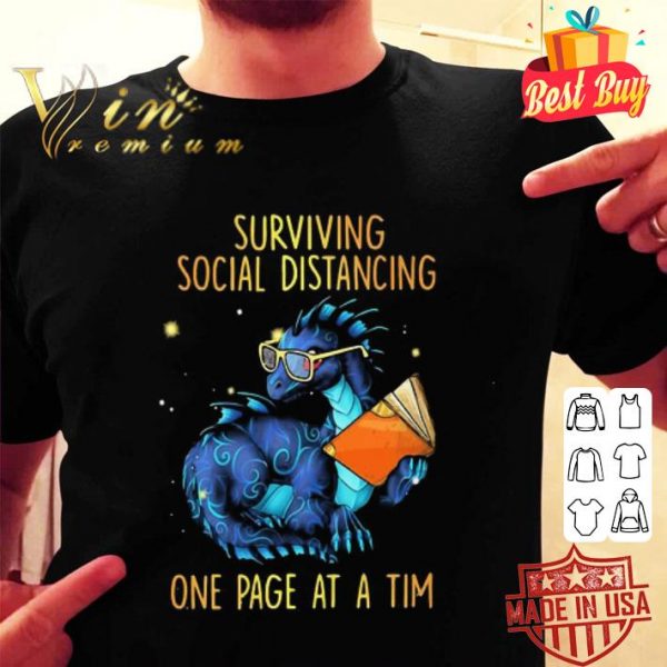 Dragon book surviving social distancing one page at a tim Coronavirus shirt