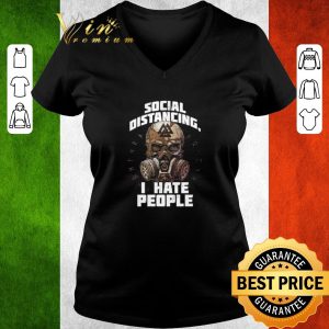Pretty Skull Viking social distancing I hate people Coronavirus shirt 2