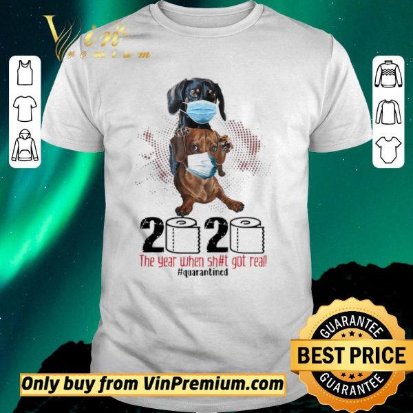 Pretty Dachshund 2020 the year when shit got real quarantined shirt sweater