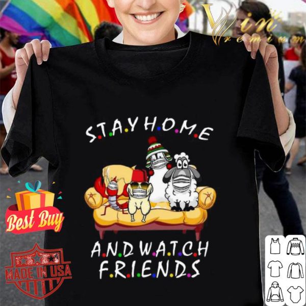 Stay Home And Watch Friends Cartoon Coronavirus shirt
