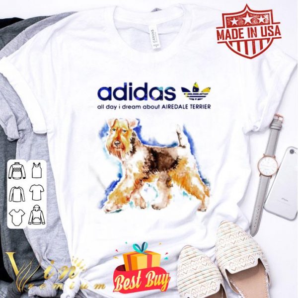 Adidas all day I dream about Airedale Terrier watercolors shirt
