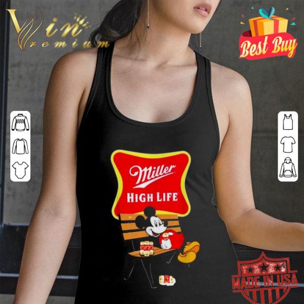 Mickey mouse drinking Miller High Life shirt