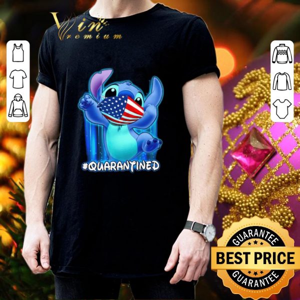 Awesome Disney Stitch mask America quarantined Coronavirus shirt