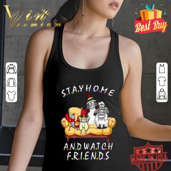 Stay Home And Watch Friends Cartoon Coronavirus shirt