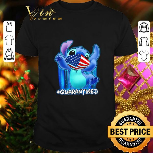 Awesome Disney Stitch mask America quarantined Coronavirus shirt