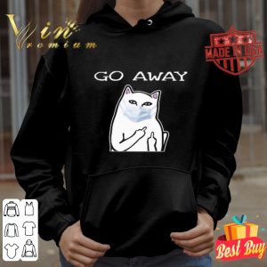 White cat mask go away Coronavirus shirt