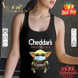 Baby Yoda mask Cheddar’s Scratch Kitchen Coronavirus shirt