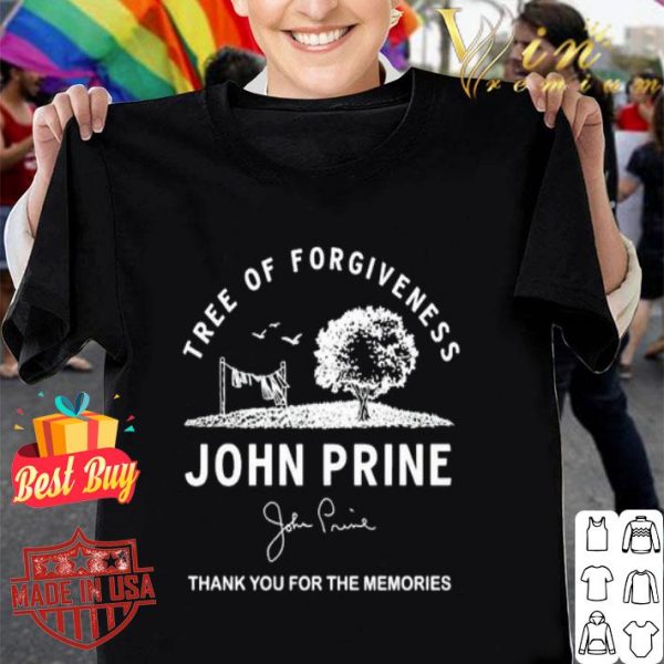 Tree of forgiveness John Pride signed thank you for the memories shirt