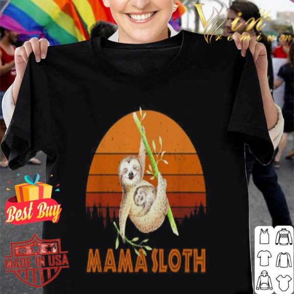 Mama sloth sunset mother dayshirt