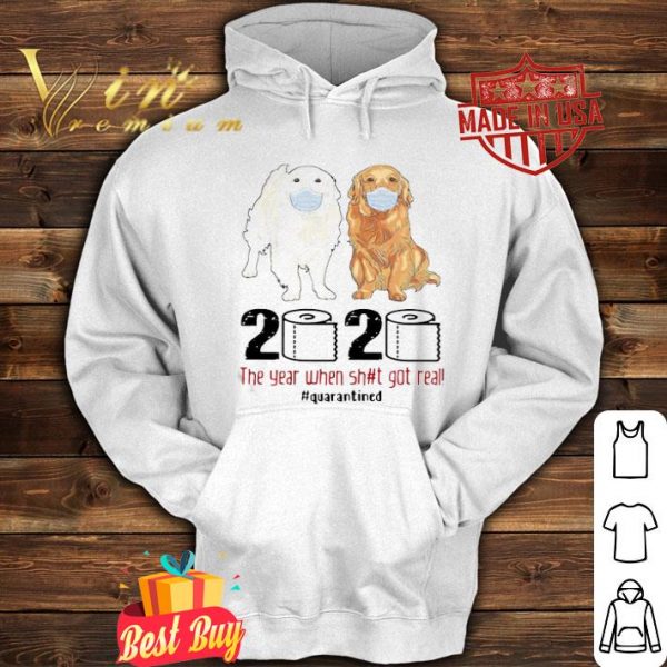 Golden Retrievers 2020 The Year When Shit Got Real Quarantined Coronavirus shirt