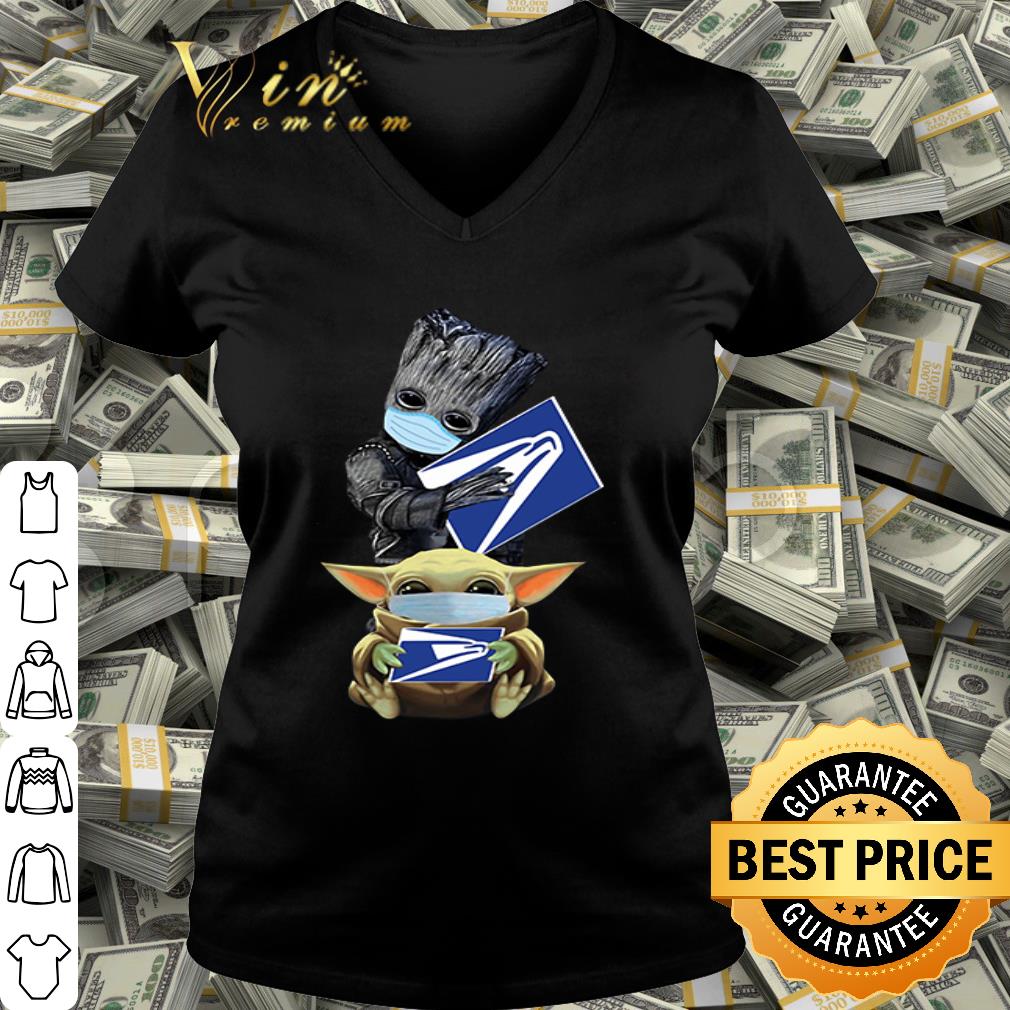 Baby Yoda And Baby Groot hug United States Postal Service logo shirt Baby Yoda And Baby Groot hug United States Postal Service logo shirt
