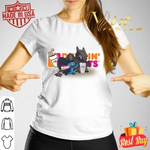 Stitch and Toothless and Dunkin’ Donuts logo shirt