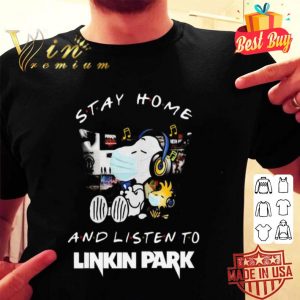 Snoopy mask stay home and listen to Linkin Park Coronavirus shirt