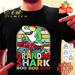 Grandpa Shark biker doo doo doo vintage shirt