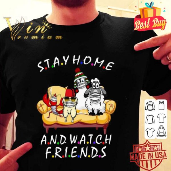 Stay Home And Watch Friends Cartoon Coronavirus shirt