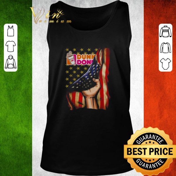 Top American flag and Dunkin Donut shirt