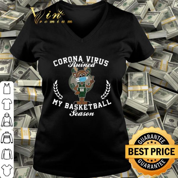68 Milwaukee Bucks mask Corona virus ruined my basketball season shirt