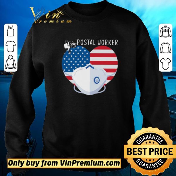 Hot Heart American Flag Mask Postal Worker shirt sweater