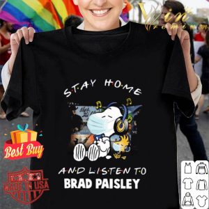 Snoopy stay home and listen to Brad Paisley Coronavirus shirt