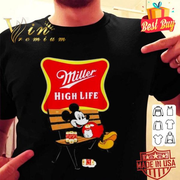 Mickey mouse drinking Miller High Life shirt