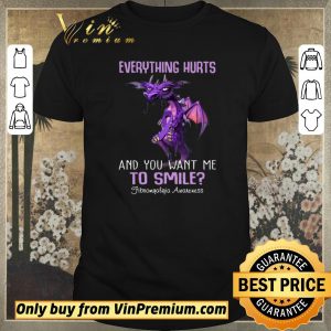 Awesome Dragon Everything Hurts And You Want Me To Smile Fibromyalgia Awareness shirt sweater
