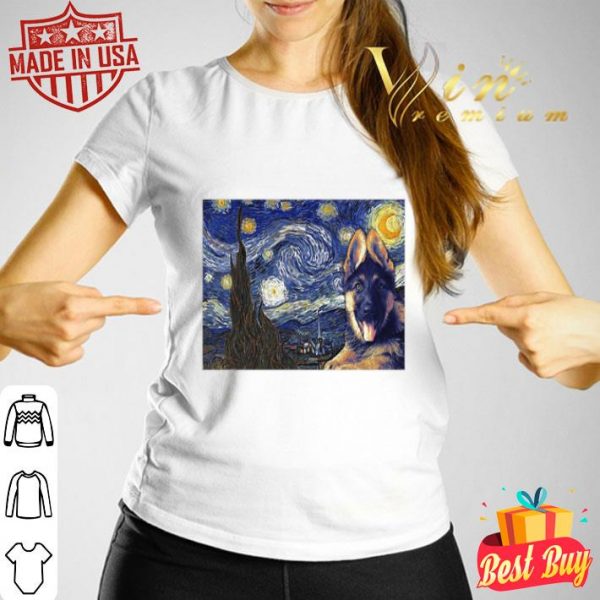 K9 Police Dog starry night horizontal Van Gogh shirt