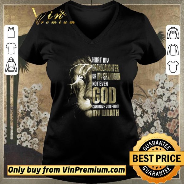 Pretty Lion Hurt My Granddaughter Or My Grandson Not Even God shirt sweater
