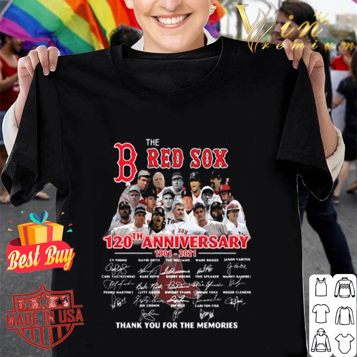 The Boston Red Sox Logo 120th anniversary 1901-2021 signatures shirt