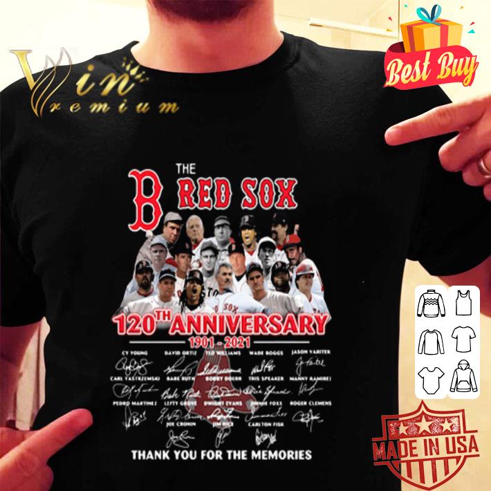 The Boston Red Sox Logo 120th anniversary 1901-2021 signatures shirt