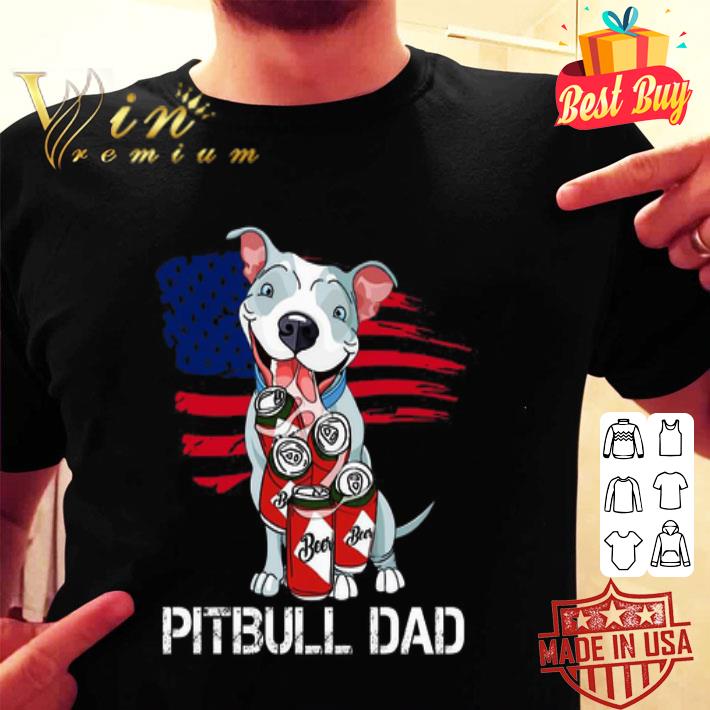 Beer Pitbull Dad American Flag Father’s Day shirt