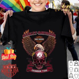 Eagle Motor Harley Davidson Cycles skull Alabama Crimson Tide shirt
