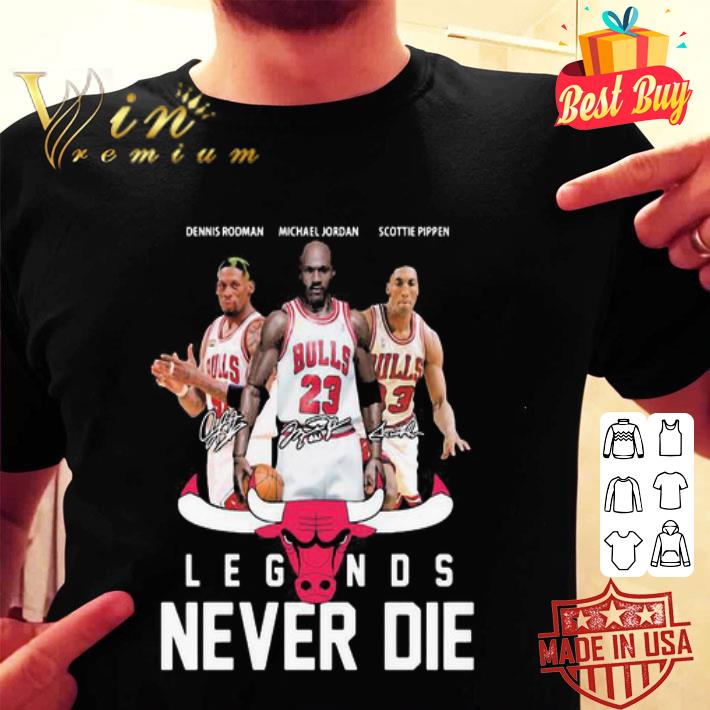 Chicago Bulls Dennis Rodman Michael Jordan Scottie Pippen Signatures shirt
