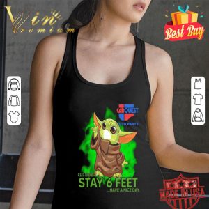 Baby Yoda mask Carquest Auto Parts please remember stay 6 feet Coronavirus shirt