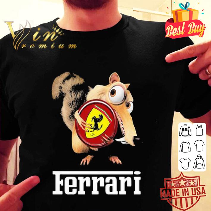 Ice Age Scrat Hug Ferrari Logo shirt Ice Age Scrat Hug Ferrari Logo shirt