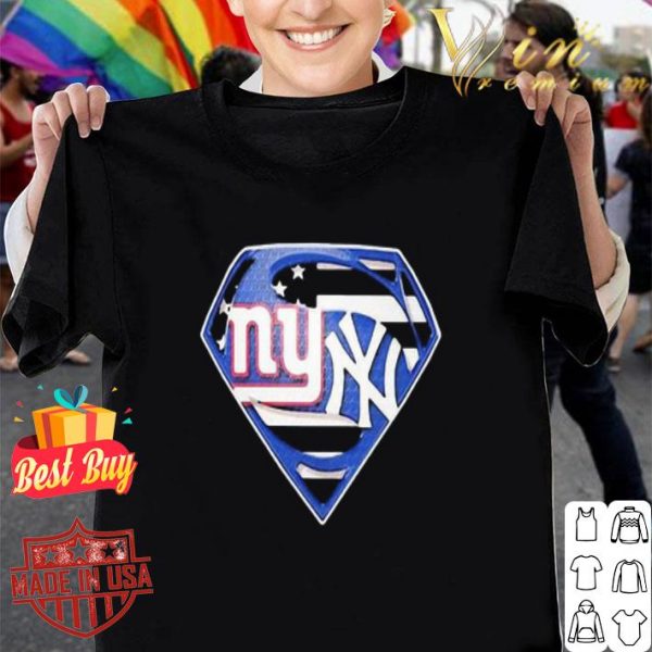 New York Giants and New York Yankees inside me Superman logo shirt